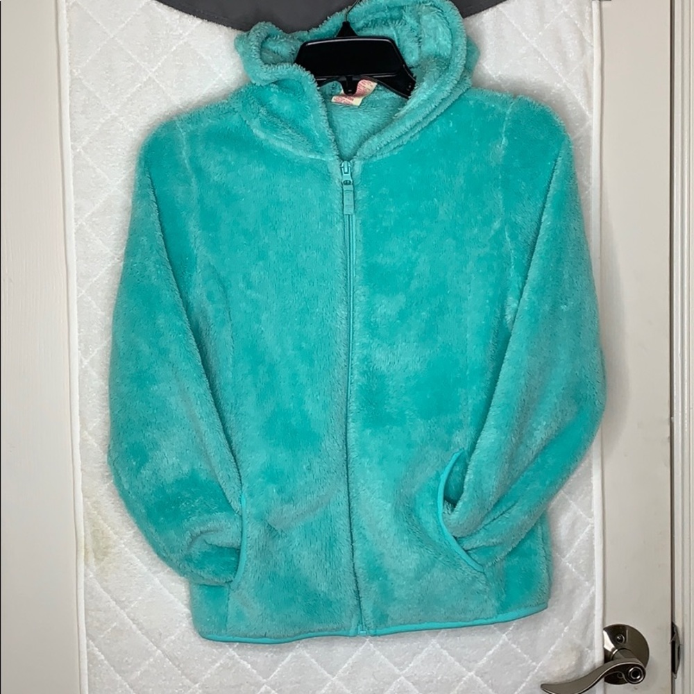 Turquoise Fuzzy Jacket🦋